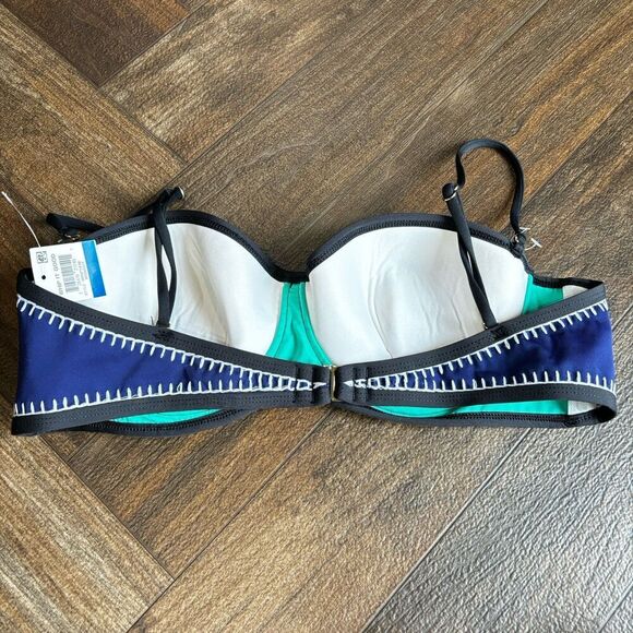 Bar III Whip It Good Strapless Colorblocked Stitched Underwire Bikini NWT - Picture 4 of 5